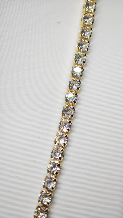 Veluare Diamond Effect Gold Kesintisiz Işıltılı Su Yolu Kolye